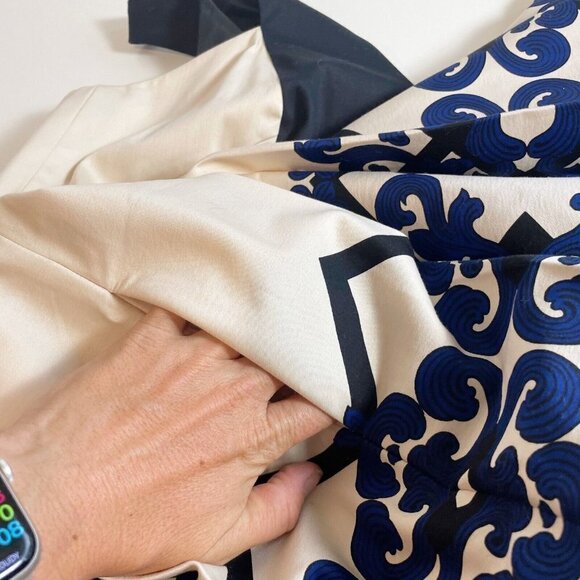 Robert Rodriguez Scroll Diamond Box Pleat Fit & Flare Dress 8 Cutout Sleeveless - Picture 5 of 10